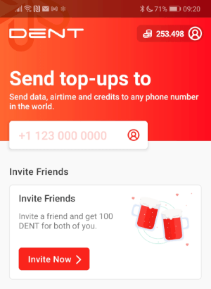 Invite Friends 100 DENT Bonus