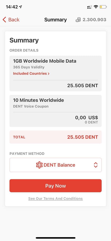 DENT eSIM plus 10 minutes free Global Voice for each 1GB purchase