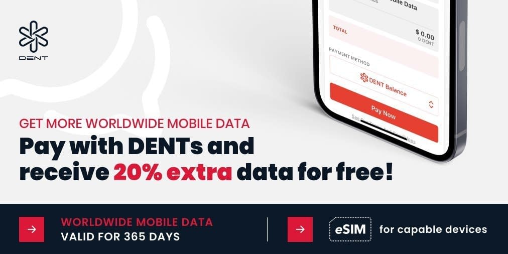 20 Extra Data if paid with DENT