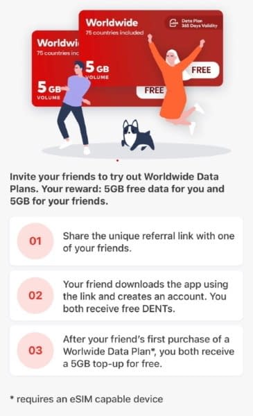 DENT free 5GB campaign Referral Steps